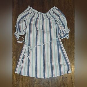 Mlle Gabrielle Multicolor Striped Dress. Size 2x